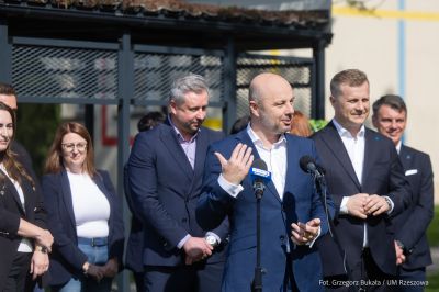 zdjęcie z konferencji prasowej dotyczącej kampanii Rowerowy Maj, fot. Grzegorz Bukała, Urząd Miasta Rzeszowa